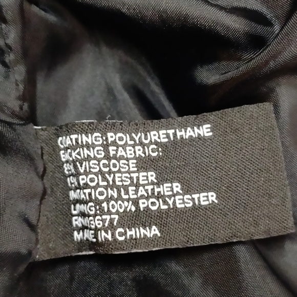 a. n. a  Women's Black Faux Leather Moto Jacket Size L - Picture 10 of 10